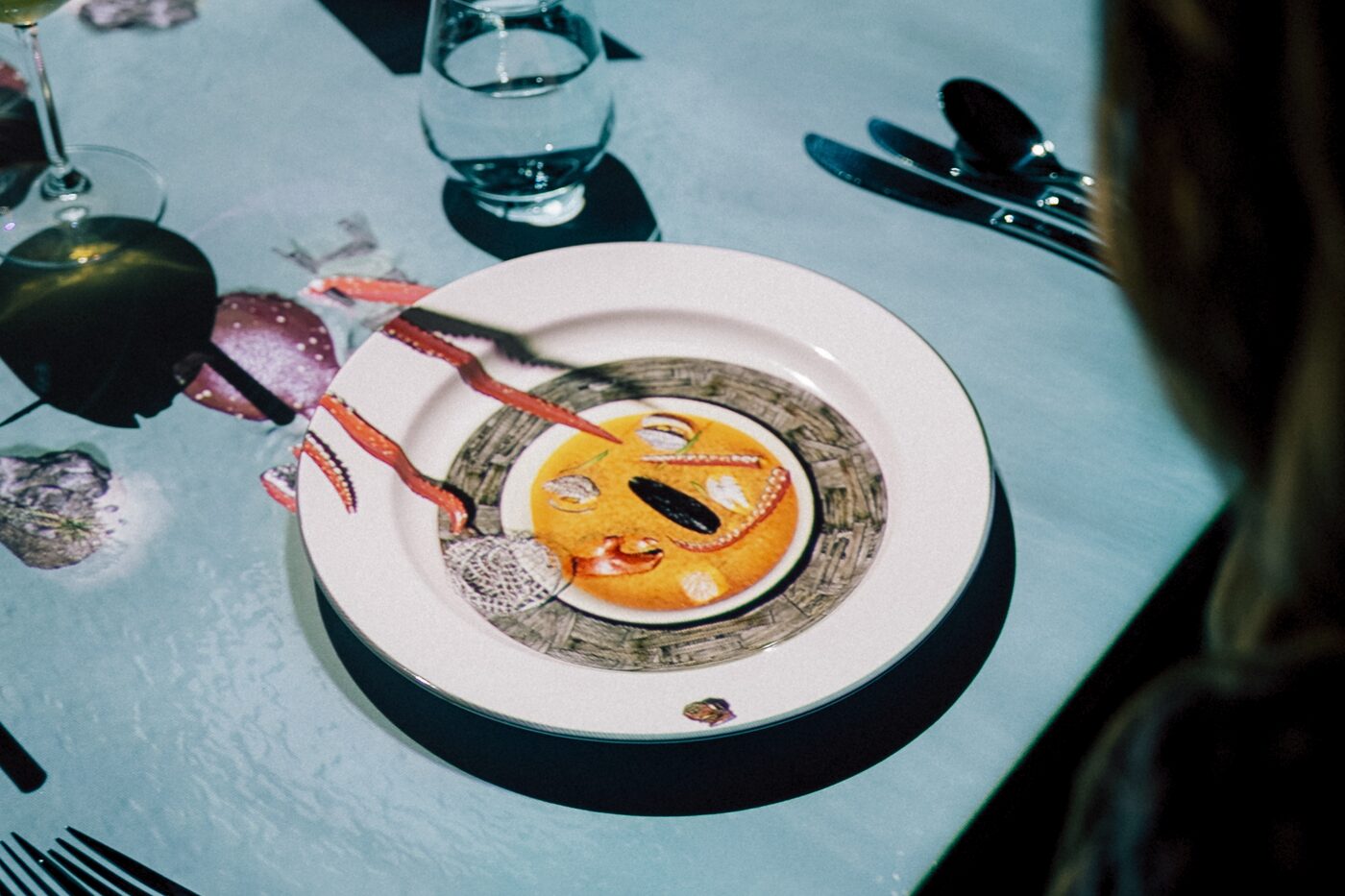 3D table projection – seafood course